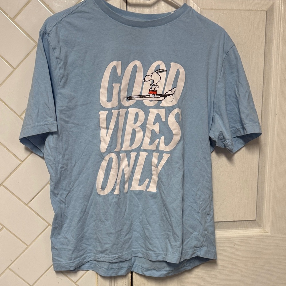 H&M Light Blue Peanuts Tee